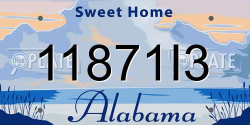 11871I3 Alabama License Plate