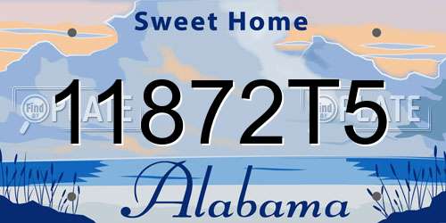 11872T5 Alabama License Plate