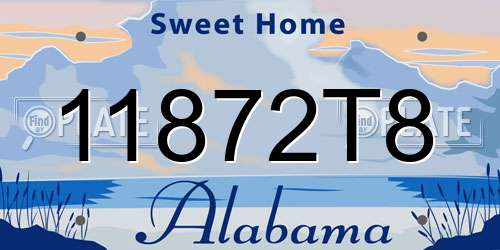 11872T8 Alabama License Plate