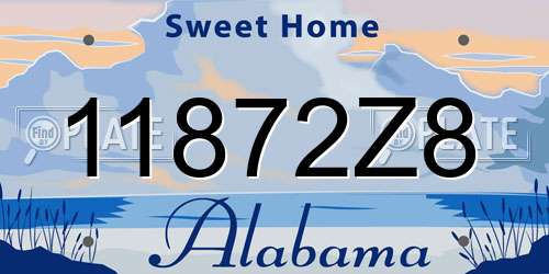 11872Z8 Alabama License Plate