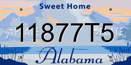 11877T5 Alabama License Plate