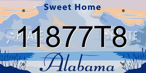 11877T8 Alabama License Plate