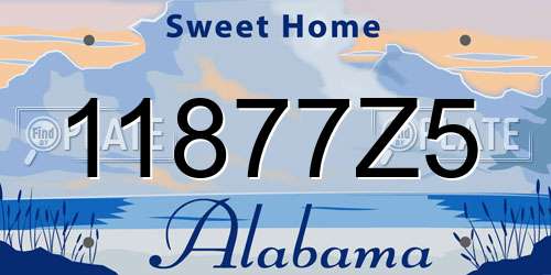11877Z5 Alabama License Plate