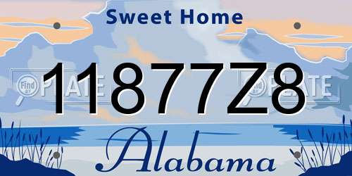 11877Z8 Alabama License Plate