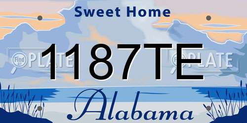 1187TE Alabama License Plate