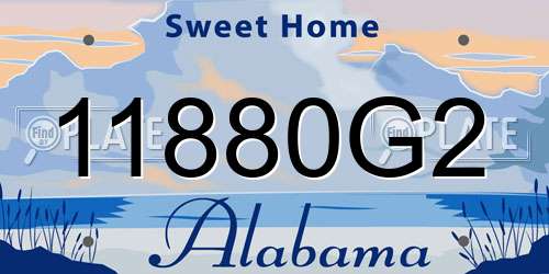 11880G2 Alabama License Plate
