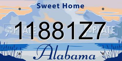 11881Z7 Alabama License Plate