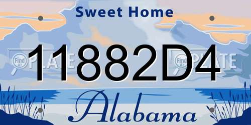 11882D4 Alabama License Plate