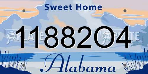 11882O4 Alabama License Plate