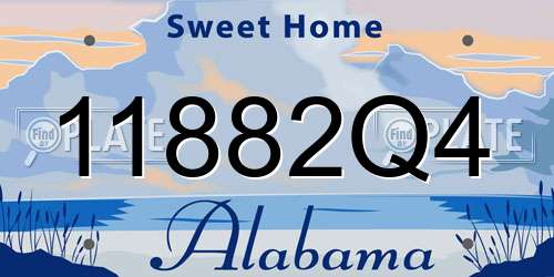 11882Q4 Alabama License Plate