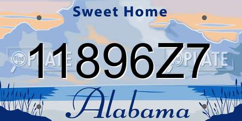 11896Z7 Alabama License Plate