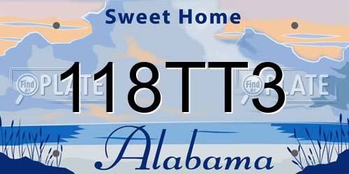 118TT3 Alabama License Plate