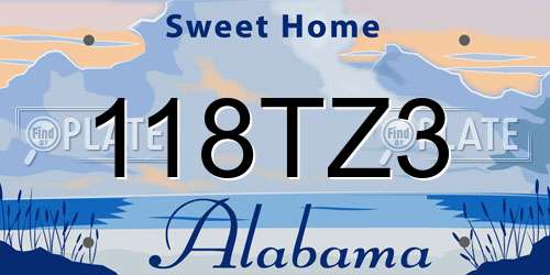 118TZ3 Alabama License Plate