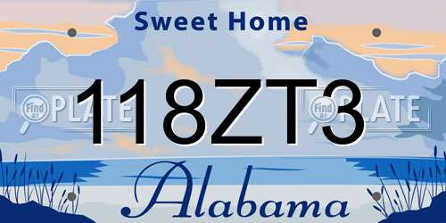 118ZT3 Alabama License Plate