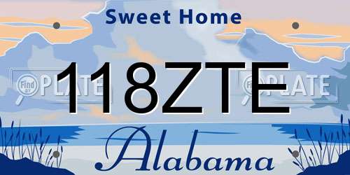 118ZTE Alabama License Plate