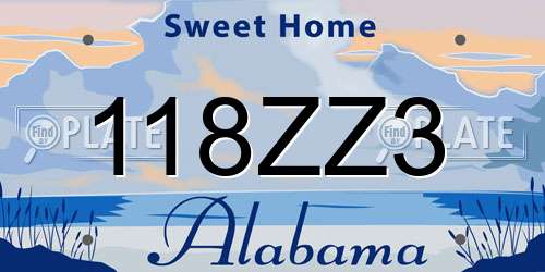 118ZZ3 Alabama License Plate