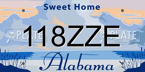 118ZZE Alabama License Plate