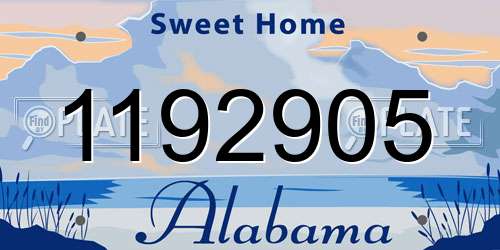 1192905 Alabama License Plate