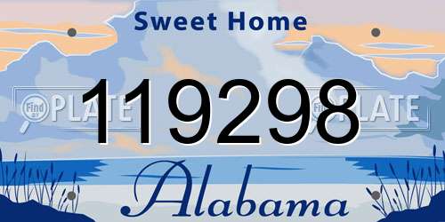 119298 Alabama License Plate