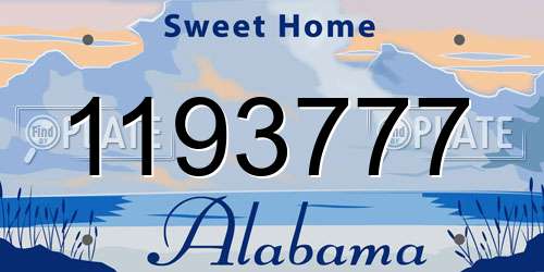 1193777 Alabama License Plate