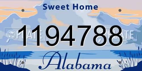 1194788 Alabama License Plate