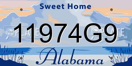 11974G9 Alabama License Plate