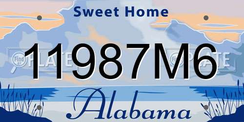 11987M6 Alabama License Plate