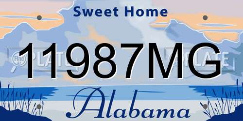 11987MG Alabama License Plate