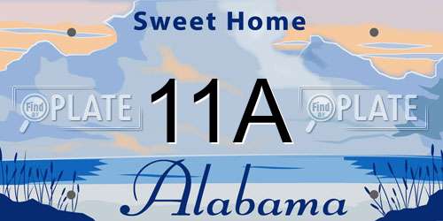 11A Alabama License Plate
