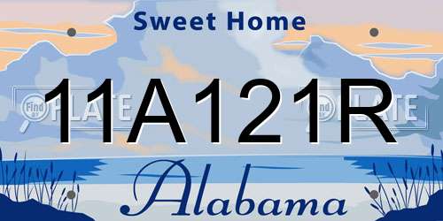 11A121R Alabama License Plate