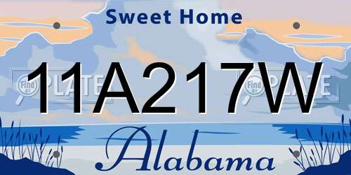 11A217W Alabama License Plate