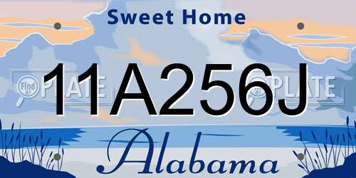11A256J Alabama License Plate