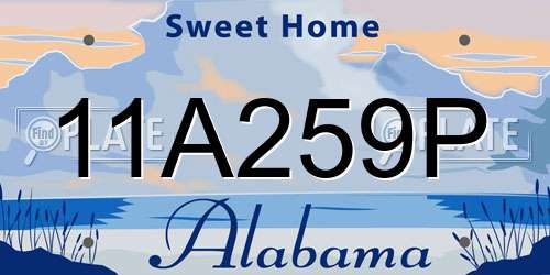 11A259P Alabama License Plate