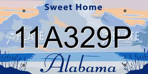 11A329P Alabama License Plate