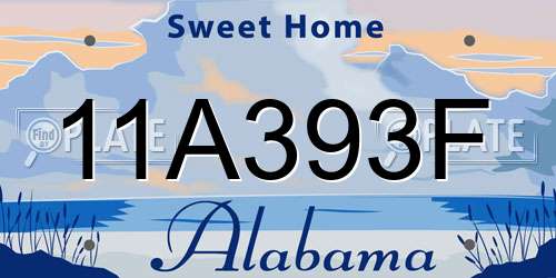 11A393F Alabama License Plate
