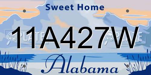 11A427W Alabama License Plate