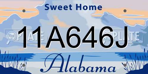11A646J Alabama License Plate
