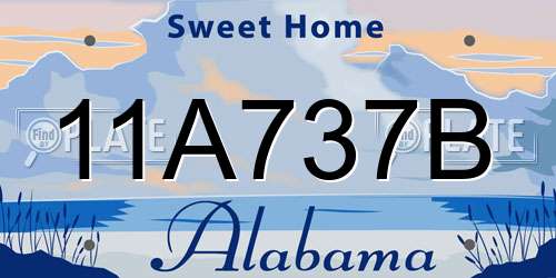 11A737B Alabama License Plate