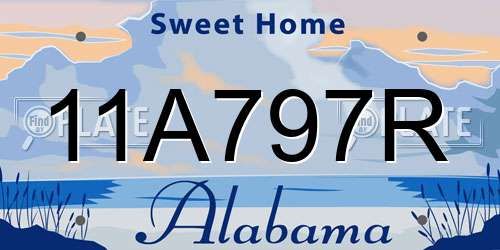 11A797R Alabama License Plate