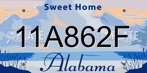 11A862F Alabama License Plate