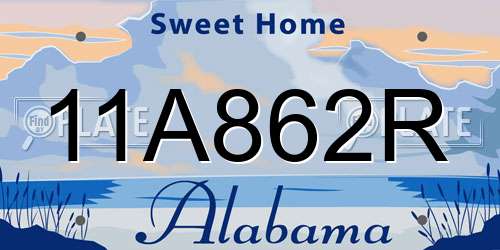11A862R Alabama License Plate