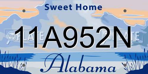 11A952N Alabama License Plate