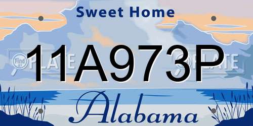11A973P Alabama License Plate