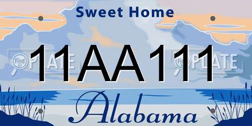 11AA111 Alabama License Plate