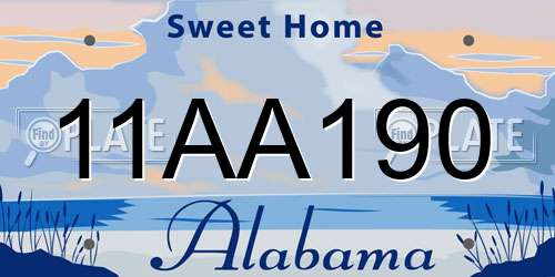 11AA190 Alabama License Plate