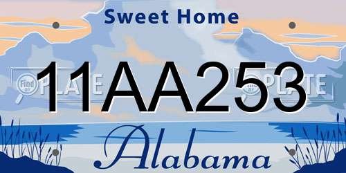 11AA253 Alabama License Plate