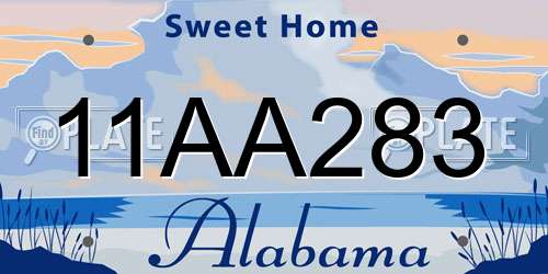 11AA283 Alabama License Plate
