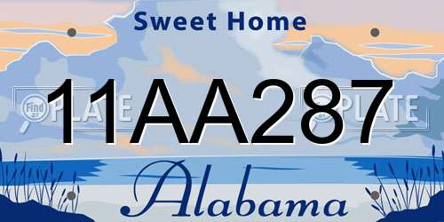 11AA287 Alabama License Plate