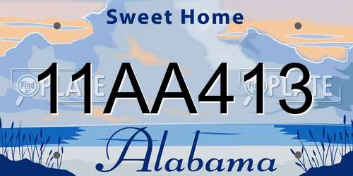 11AA413 Alabama License Plate