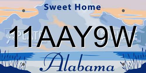 11AAY9W Alabama License Plate